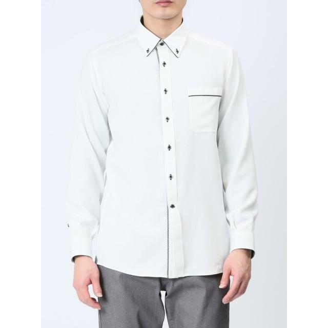 m.f.エディトリアル(m.f.editorial)/m.f.エディトリアル ドビーヘリンボン柄 ボタンダウン長袖シャツ m.f.エディトリアル(m.f.editorial)/m.f.エディトリアル ドビーヘリンボン柄 ボタンダウン長袖シャツ