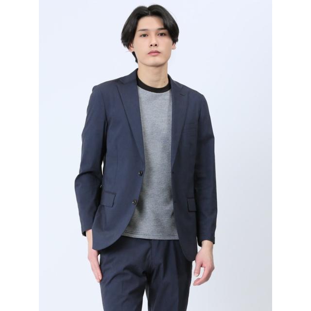 m．f．エディトリアル（m．f．editorial）/m．f．エディトリアル リネン混  2ボタンジャケット 紺(セットアップ可能)