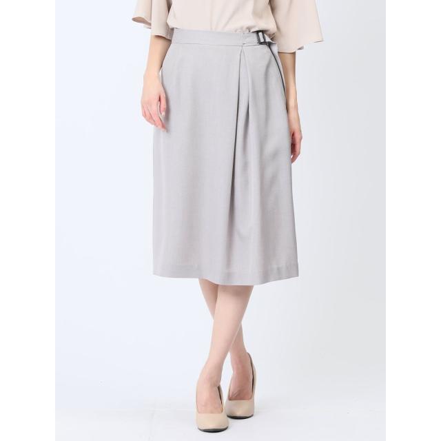 【NEW】m．f．エディトリアル（m．f．editorial）/ストレッチウォッシャブル フレアースカート ライトグレー(セットアップ可能)