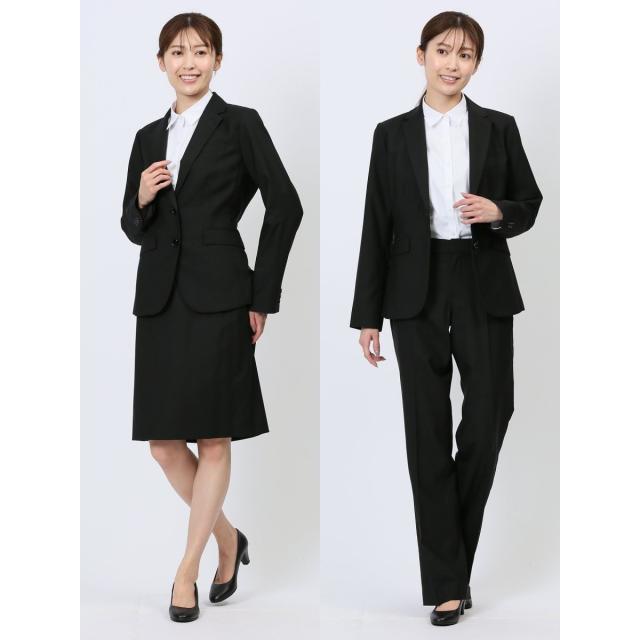 m．f．エディトリアル（m．f．editorial）/【WEB限定販売 リクルート 黒無地】m．f．エディトリアル 2釦ジャケット＋スカート＋パンツ