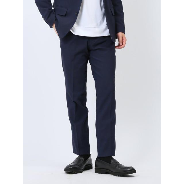 m．f．エディトリアル（m．f．editorial）/m．f．エディトリアル ストレッチ ノータックビジネスパンツ バーズアイ紺(セットアップ可能)