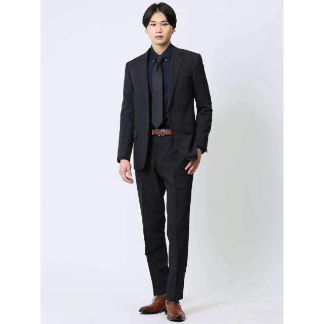 m．f．エディトリアル（m．f．editorial）/ストレッチウォッシャブル スリムフィット 2ボタン2ピーススーツ チェック黒