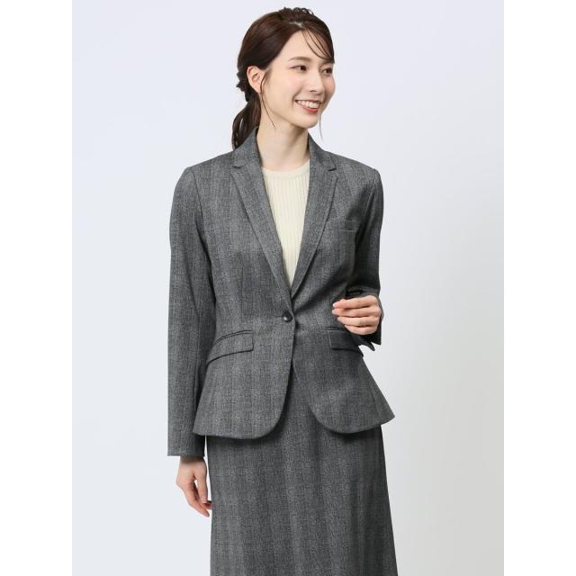 m．f．エディトリアル（m．f．editorial）/m．f．エディトリアル ポンチ 1ボタンジャケット チェックグレー(セットアップ可能)