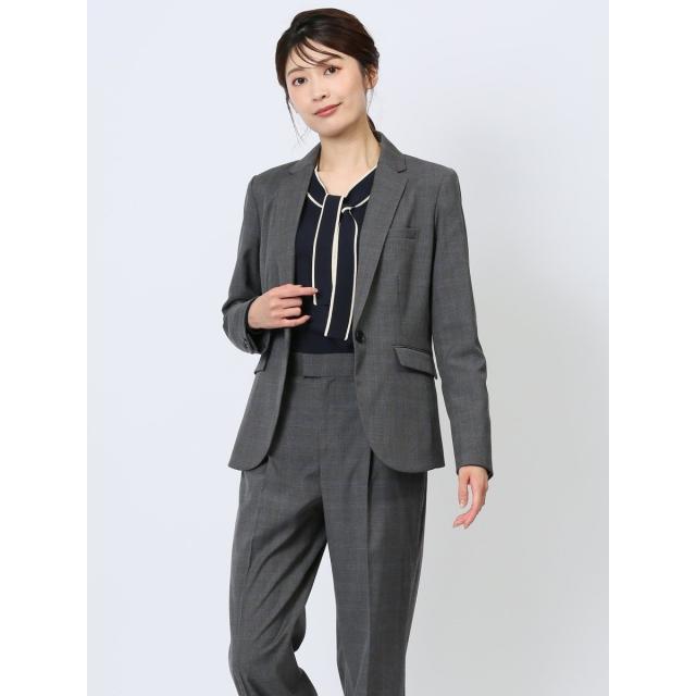 m．f．エディトリアル（m．f．editorial）/【ウォッシャブル】m．f．エディトリアル チェック柄 1ボタンジャケット (セットアップ可能)