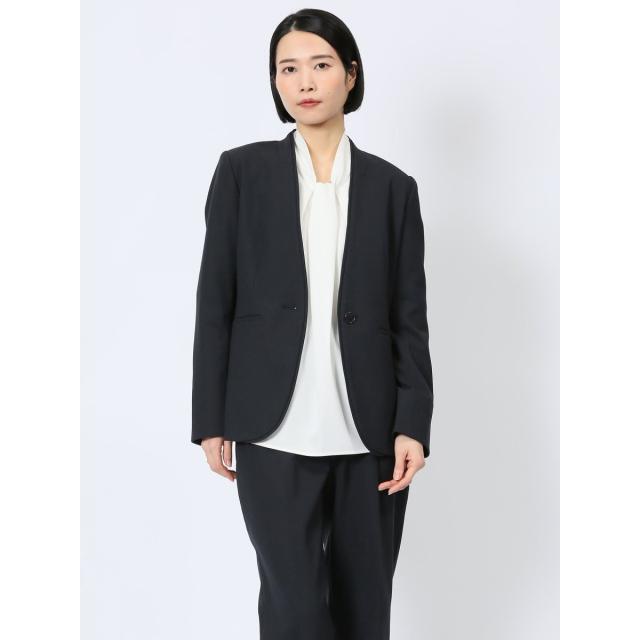 m．f．エディトリアル（m．f．editorial）/【ストレッチ ウォッシャブル】m．f．エディトリアル カラーレスジャケット 紺(セットアップ…