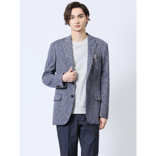 m．f．エディトリアル（m．f．editorial）/m．f．エディトリアル ITALY 麻混ニット 2ボタンジャケット 青の通販は 23,430円