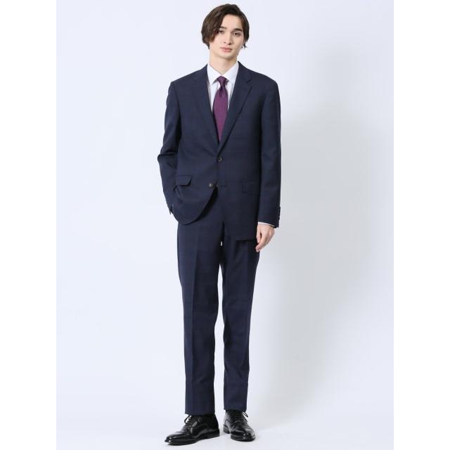 m．f．エディトリアル（m．f．editorial）/【ウール混 ストレッチ】m．f．エディトリアル 2ボタン2ピース セットアップスーツ チェック紺