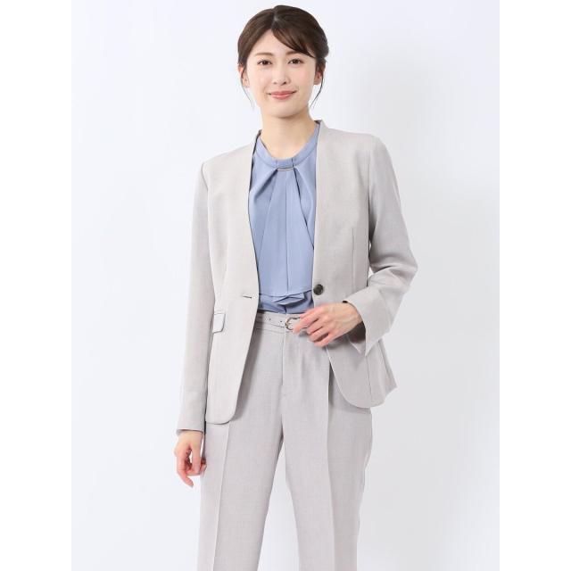 m．f．エディトリアル（m．f．editorial）/【ストレッチ ウォッシャブル】m．f．エディトリアル カラーレスジャケットグレー(セットア…