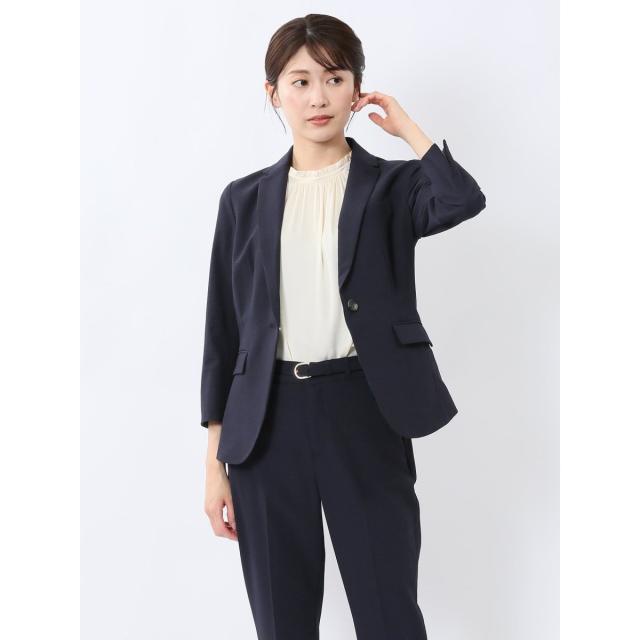 m．f．エディトリアル（m．f．editorial）/【吸水速乾 ストレッチ】m．f．エディトリアル 1釦7分袖ジャケット 紺(セットアップ可能)