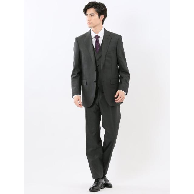 m．f．エディトリアル（m．f．editorial）/【ストレッチ 光沢 ウール混】m．f．エディトリアル 2ボタン3ピース スーツ メランジグレー