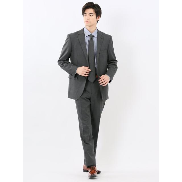 m．f．エディトリアル（m．f．editorial）/【ストレッチ ウォッシャブル】m．f．エディトリアル 2ボタン2ピース スーツ 組織グレー