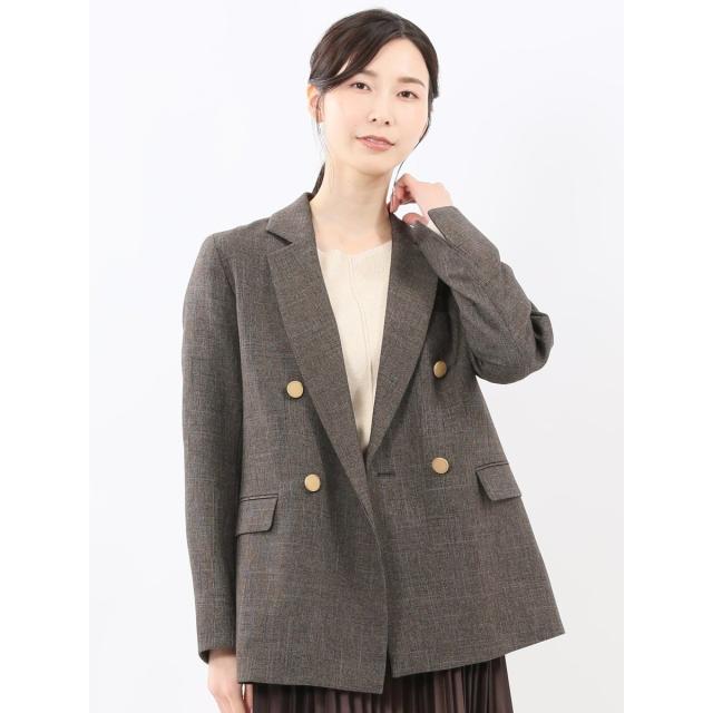 m．f．エディトリアル（m．f．editorial）/【ストレッチ イージーケア】m．f．エディトリアル ダブルジャケット こげ茶(セットアップ可…