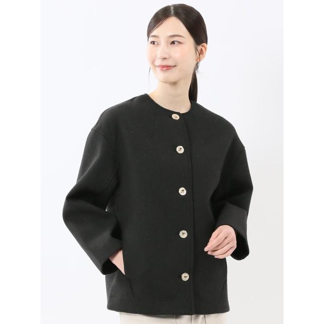 m．f．エディトリアル（m．f．editorial）/【リラックス ややゆったり】m．f．エディトリアル ツイード調ボンディング ノーカラーブル…