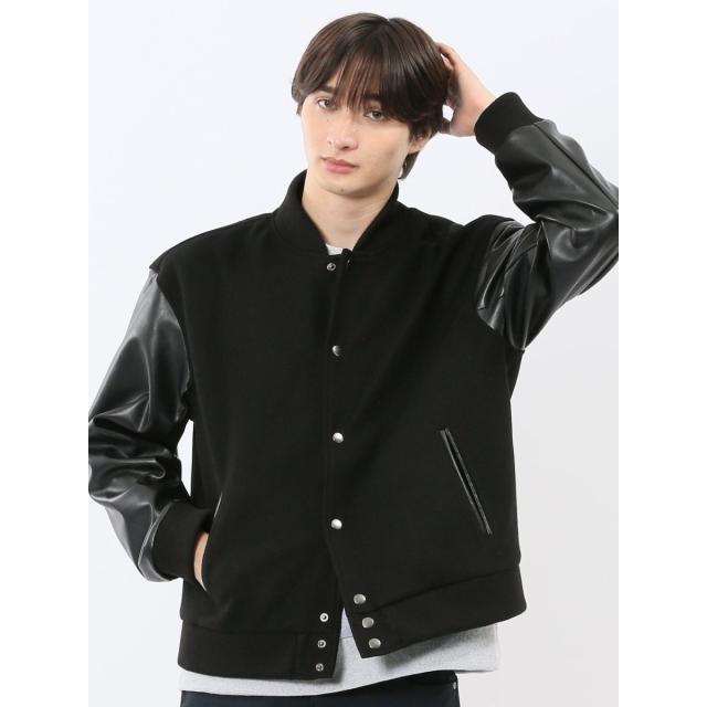 m．f．エディトリアル（m．f．editorial）/【メルトン×合成皮革切替】m．f．エディトリアル スタジャン