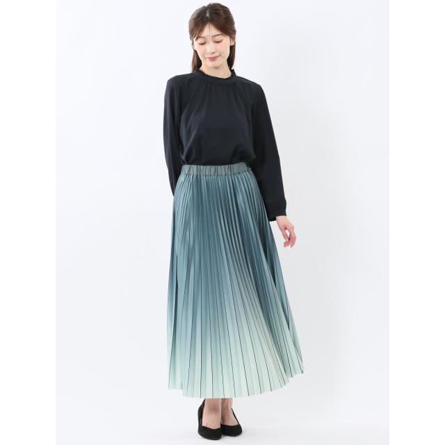 m．f．エディトリアル（m．f．editorial）/【ウエストシャーリング】m．f．エディトリアル グラデーション プリーツ ロング スカート_14