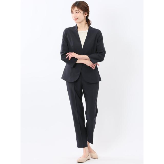 m．f．エディトリアル（m．f．editorial）/【ストレッチ ウォッシャブル】m．f．エディトリアル Vカラー 7分袖 ジャケット＋テーパード…