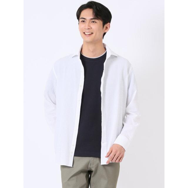 m．f．エディトリアル（m．f．editorial）/【ストレッチ 軽量 薄手】m．f．エディトリアル ブロックサッカー カッタウェイ 長袖 シャツ