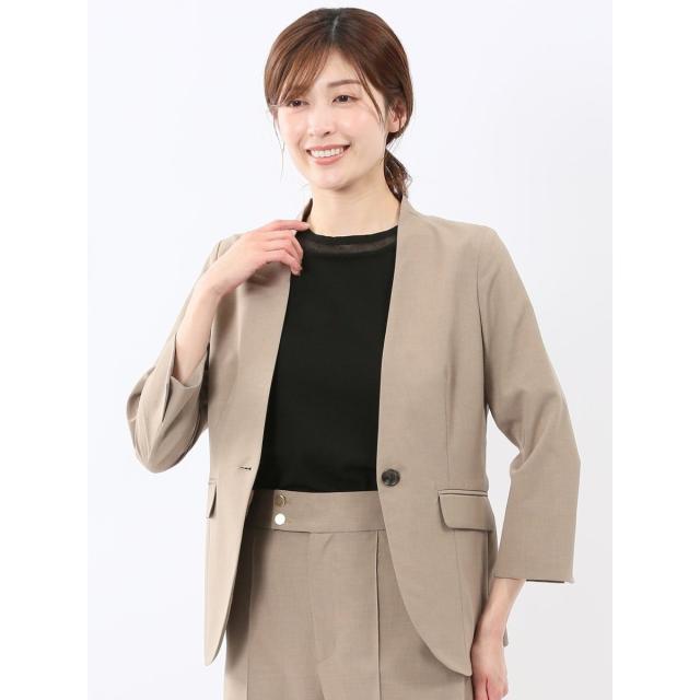m．f．エディトリアル（m．f．editorial）/【ストレッチ 接触冷感 速乾 UV】m．f．エディトリアル 7分袖 ベージュ(セットアップ可能)