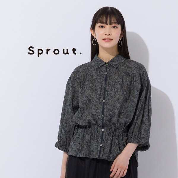【NEW】リリアンビューティ（Liliane Burty）/【Sprout．】リバティプリント生地使用　幾何プリントブラウスの通販は 14,300円