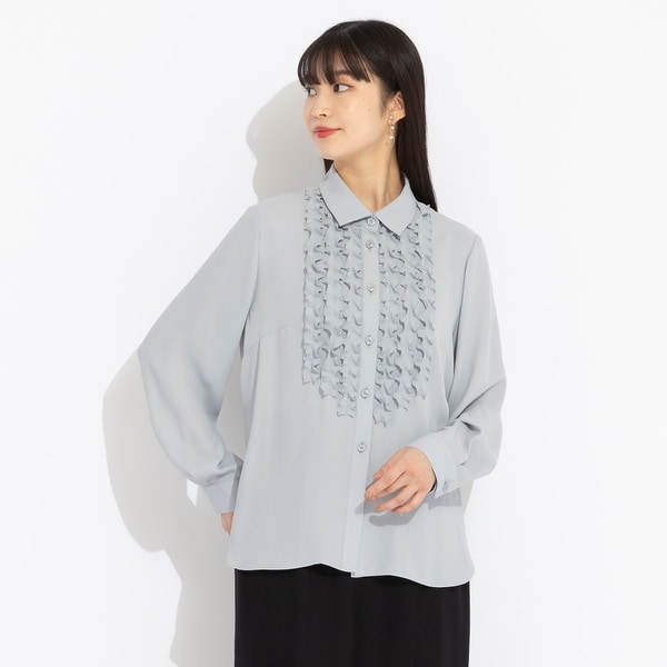 リリアンビューティ（Liliane Burty）/バックサテンアムンゼン　フリルブラウス