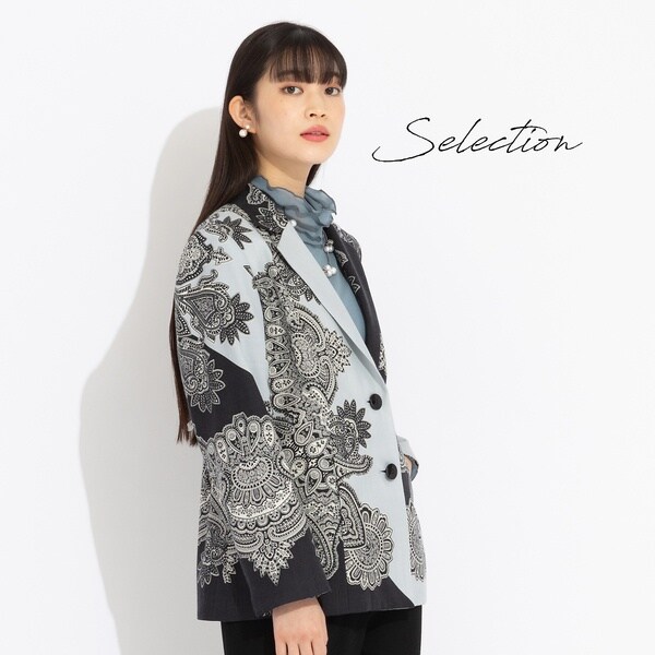 リリアンビューティ（Liliane Burty）/【Selection】イタリア製素材　BINDAシルクウールテーラードジャケット