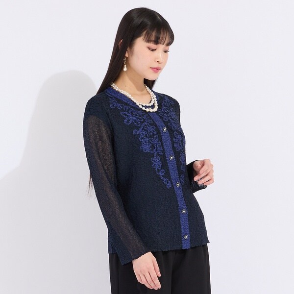 リリアンビューティ（Liliane Burty）/【アンサンブル対応】ウォッシャブルプリーツ　ノーカラージャケット_10