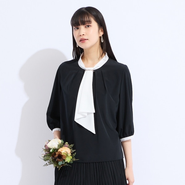 リリアンビューティ（Liliane Burty）/ウォッシャブルボウタイ　バイカラーブラウス