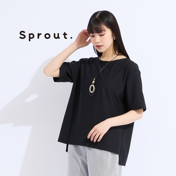 リリアンビューティ（Liliane Burty）/【Sprout．】ウォッシャブルボートネックTシャツ