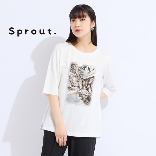 リリアンビューティ（Liliane Burty）/【M〜4L】ウォッシャブル顔料プリントTシャツ