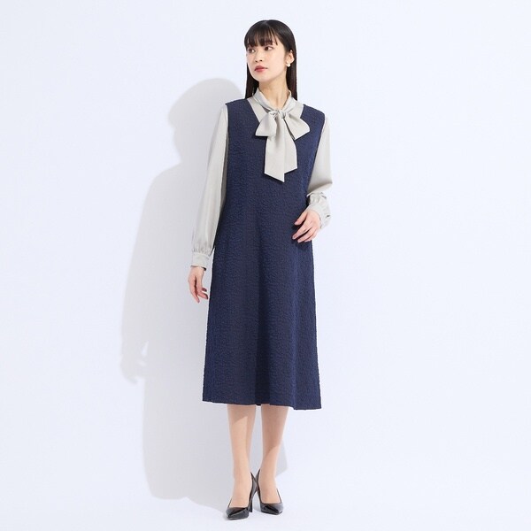 リリアンビューティ（Liliane Burty）/【M〜4L/セットアップ対応】米沢織ふくれジャカードワンピース_2