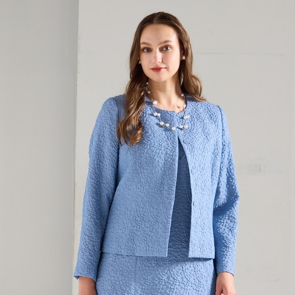 リリアンビューティ（Liliane Burty）/【M〜4L/セットアップ対応】米沢織ふくれジャカードジャケット