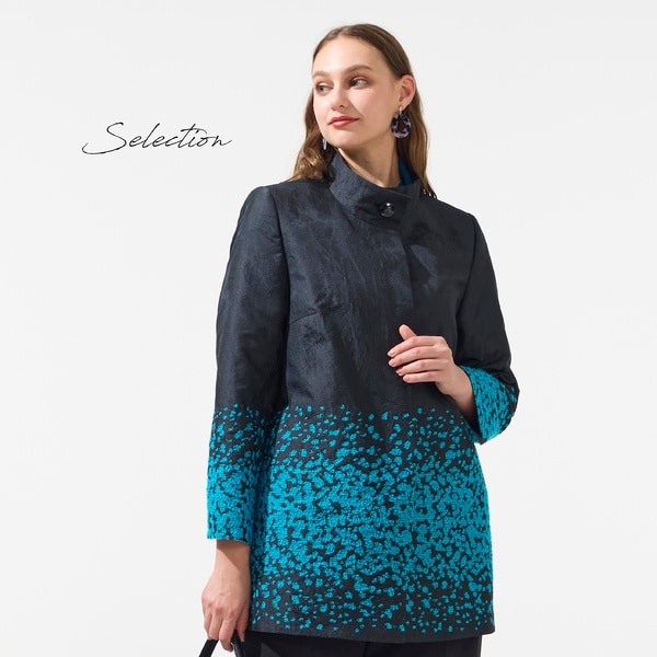 リリアンビューティ（Liliane Burty）/【11〜17号】スペイン素材使用アニマルジャカードコート