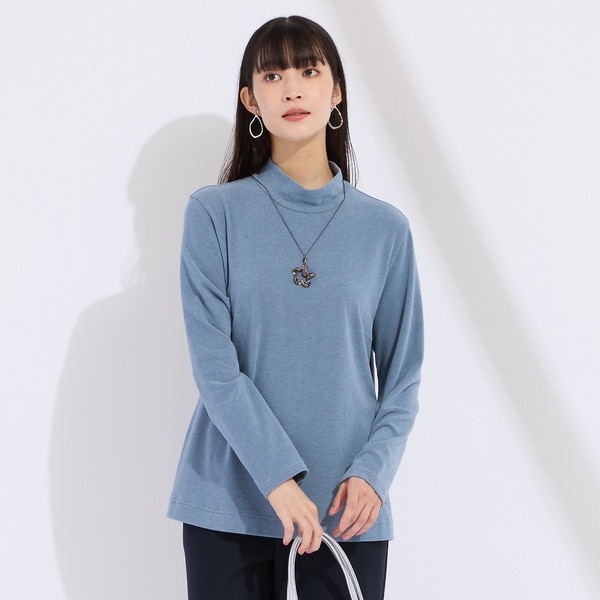 リリアンビューティ（Liliane Burty）/【M〜4L】吸湿発熱ハイネックボーダーＴシャツ