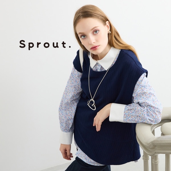 リリアンビューティ（Liliane Burty）/【Sprout．/M〜4L】ヘリンボーンジャカードベスト