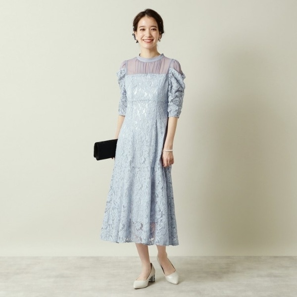 イッツデモ（ITS’DEMO）/【結婚式・パーティに】レース×ラメシアーワンピース＜ドレスコレクション＞