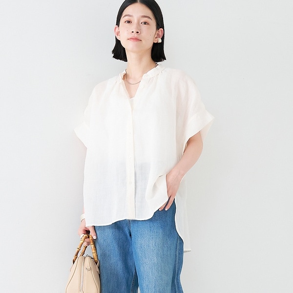 コレックス（collex）/【WEB限定】リネンギャザーブラウス