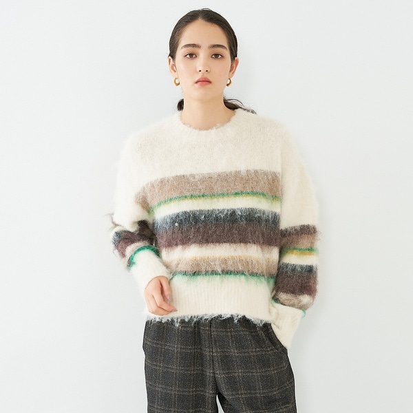 コレックス（collex）/ランダムボーダーヘアリーニット