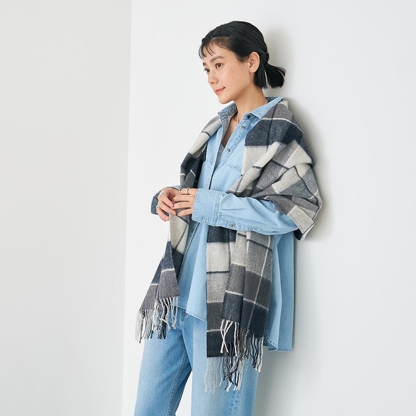 【NEW】コレックス（collex）/ウールリバーシブルチェックストール