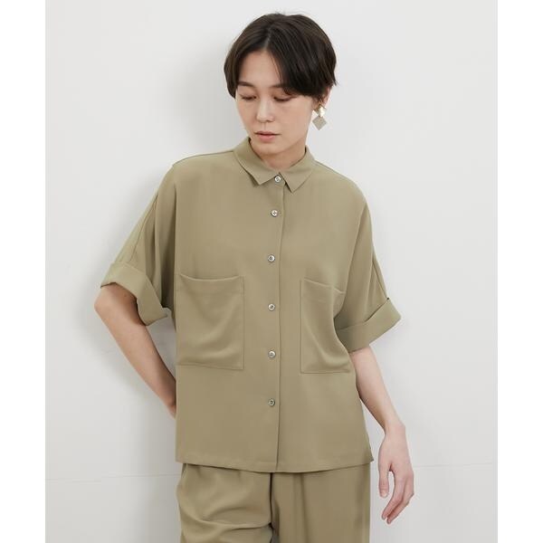 イッツインターナショナル（I．T．’S． international）/【セットアップ対応】バックサテンドルマンスリーブシャツ