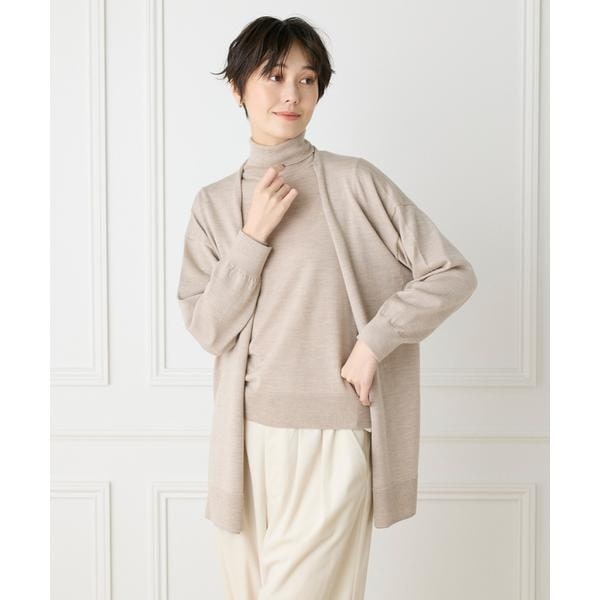 イッツインターナショナル（I．T．’S． international）/ウォッシャブルウール着流しロングカーディガン《HARMONY》