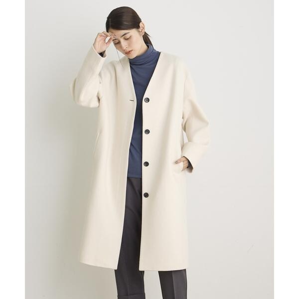 イッツインターナショナル（I．T．’S． international）/カラーレスロングメルトンコート《Super110’s Wool》