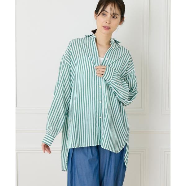 イッツインターナショナル（I．T．’S． international）/ストライプオーバーサイズシャツ