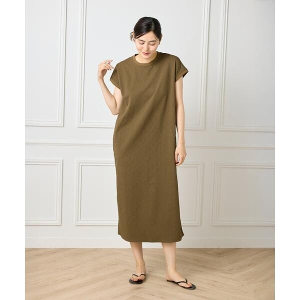 イッツインターナショナル（I．T．’S． international）/フレンチスリーブワンピース《グランサッカー》