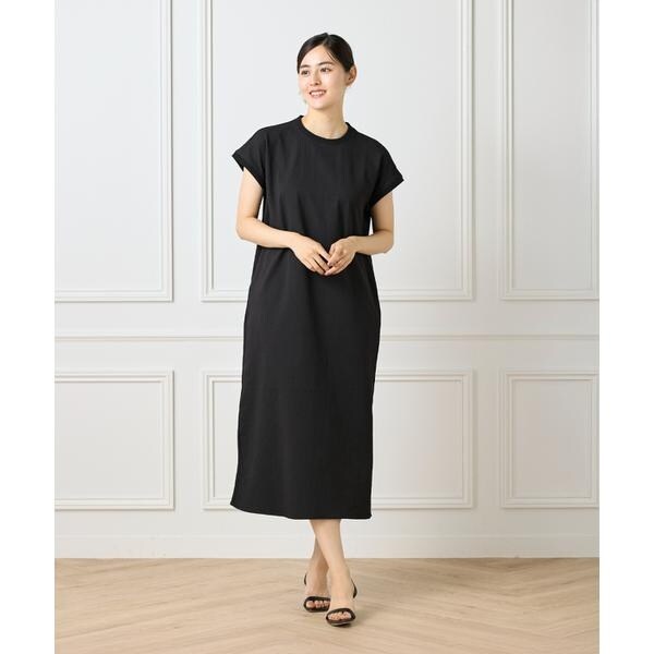 イッツインターナショナル（I．T．’S． international）/フレンチスリーブワンピース《グランサッカー》