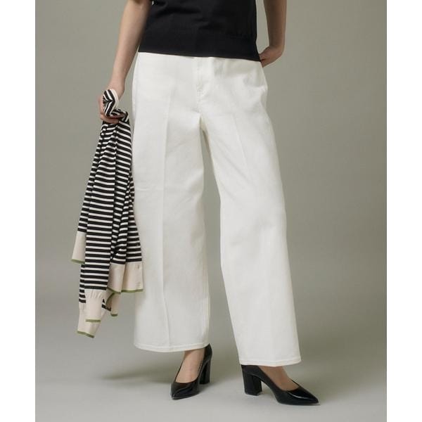 イッツインターナショナル（I．T．’S． international）/ホワイトデニムワイドパンツ