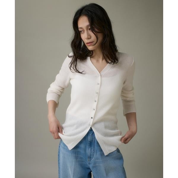 イッツインターナショナル（I．T．’S． international）/Vネックリブニットカーディガン《Melty air wool》