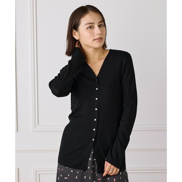 イッツインターナショナル（I．T．’S． international）/Vネックリブニットカーディガン《Melty air wool》