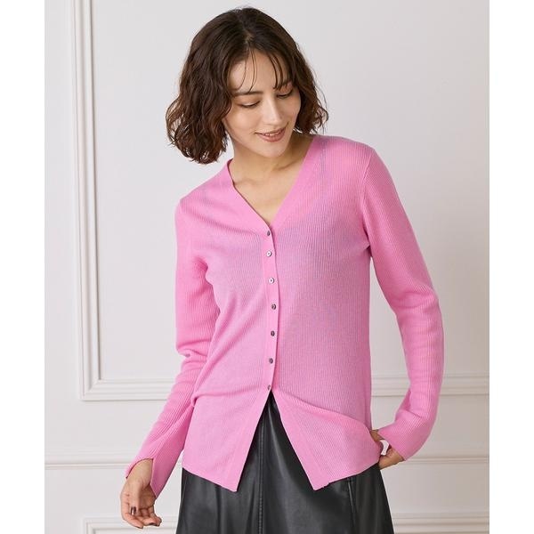 イッツインターナショナル（I．T．’S． international）/Vネックリブニットカーディガン《Melty air wool》