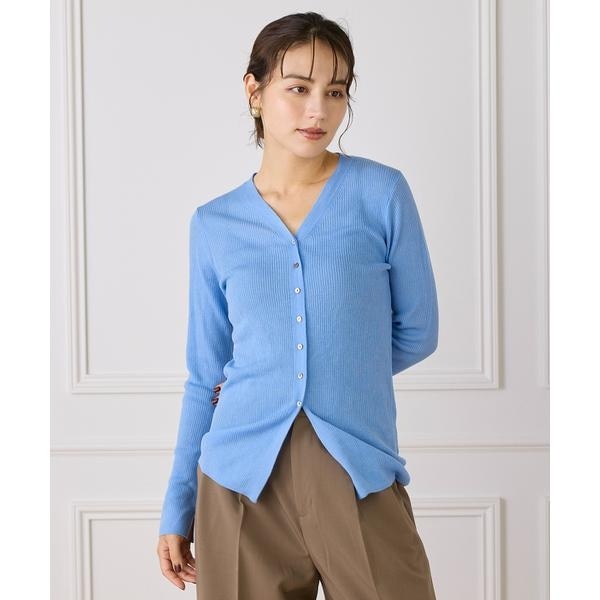 イッツインターナショナル（I．T．’S． international）/Vネックリブニットカーディガン《Melty air wool》