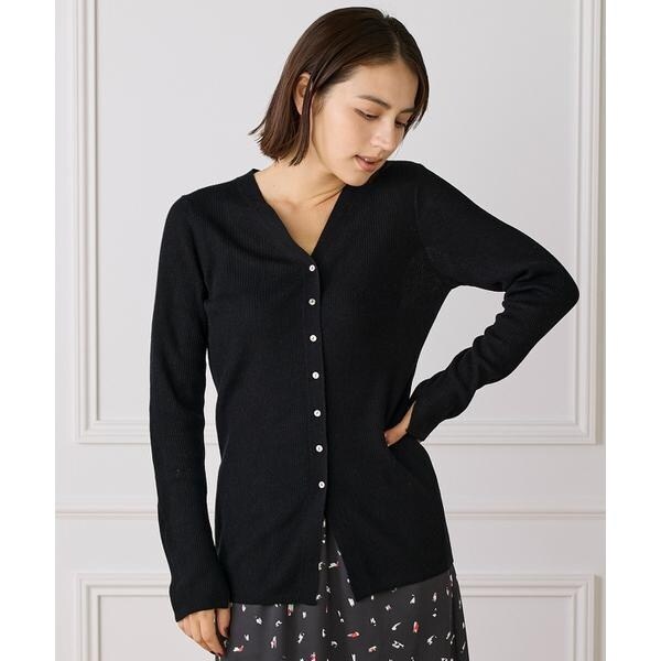 イッツインターナショナル（I．T．’S． international）/Vネックリブニットカーディガン《Melty air wool》